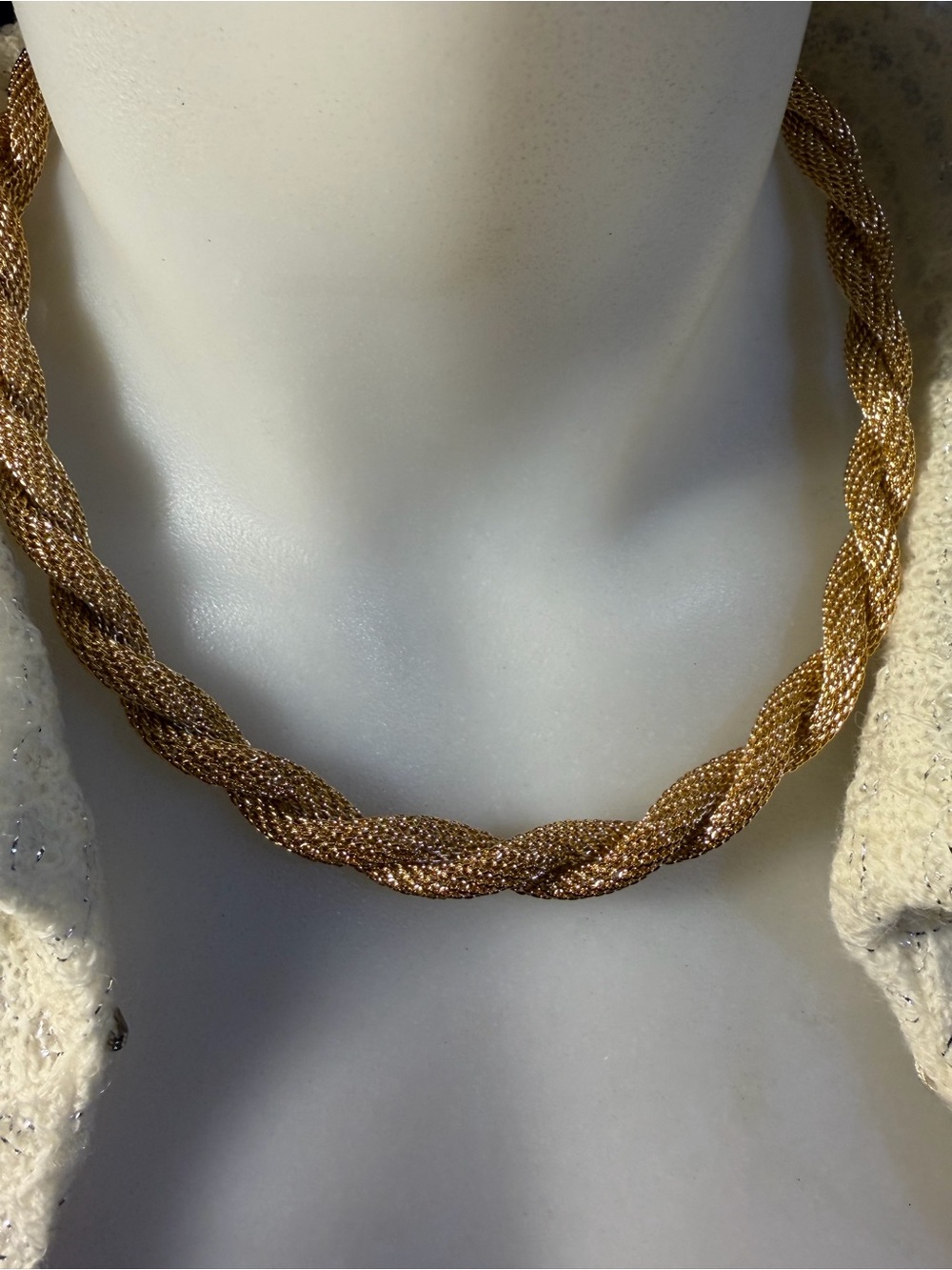Vintage Gold Twist Rope Necklace